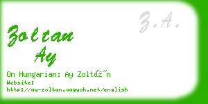 zoltan ay business card